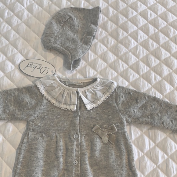 Elegant baby boy knitted set with bonnet ! - Picture 2 of 2